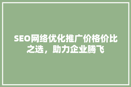 SEO网络优化推广价格价比之选，助力企业腾飞