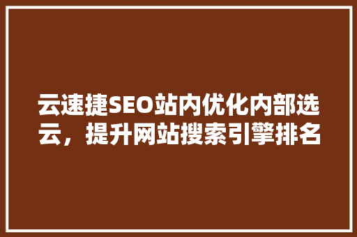 云速捷SEO站内优化内部选云，提升网站搜索引擎排名的方法