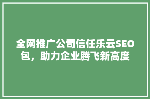 全网推广公司信任乐云SEO包，助力企业腾飞新高度
