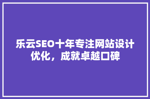 乐云SEO十年专注网站设计优化，成就卓越口碑