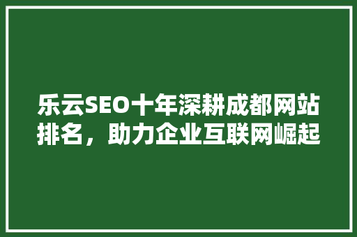 乐云SEO十年深耕成都网站排名，助力企业互联网崛起