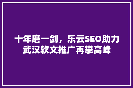 十年磨一剑，乐云SEO助力武汉软文推广再攀高峰