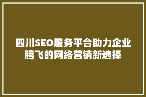 四川SEO服务平台助力企业腾飞的网络营销新选择