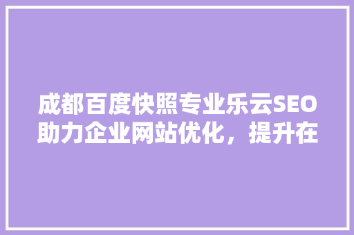 成都百度快照专业乐云SEO助力企业网站优化，提升在线竞争力