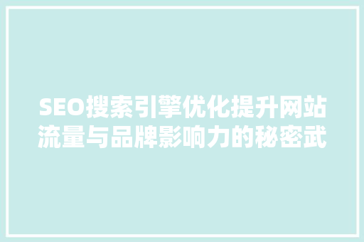 SEO搜索引擎优化提升网站流量与品牌影响力的秘密武器