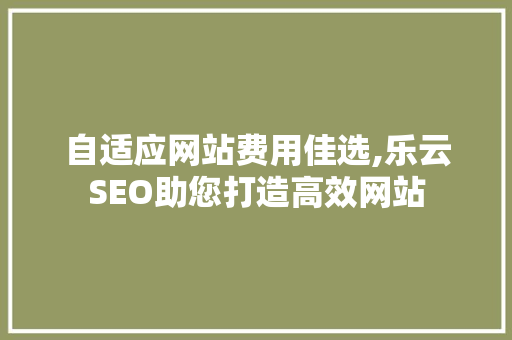 自适应网站费用佳选,乐云SEO助您打造高效网站