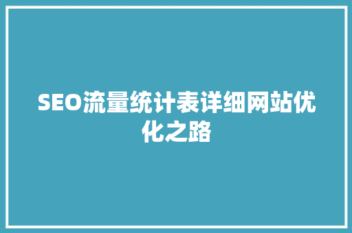 SEO流量统计表详细网站优化之路