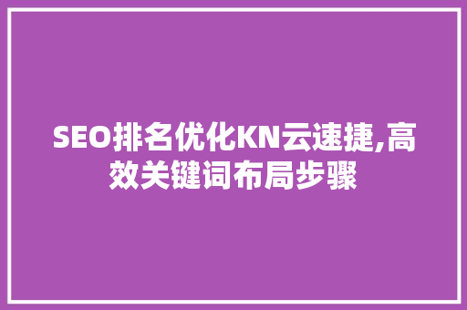 SEO排名优化KN云速捷,高效关键词布局步骤