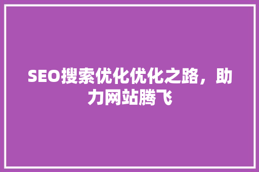SEO搜索优化优化之路，助力网站腾飞