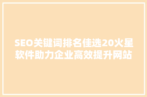 SEO关键词排名佳选20火星软件助力企业高效提升网站流量与知名度