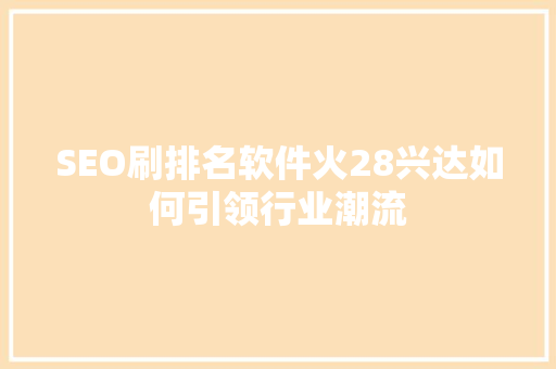 SEO刷排名软件火28兴达如何引领行业潮流