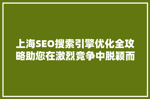 上海SEO搜索引擎优化全攻略助您在激烈竞争中脱颖而出