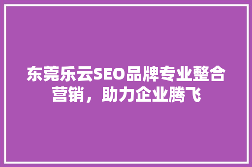 东莞乐云SEO品牌专业整合营销，助力企业腾飞