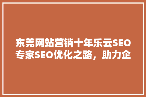 东莞网站营销十年乐云SEO专家SEO优化之路，助力企业腾飞