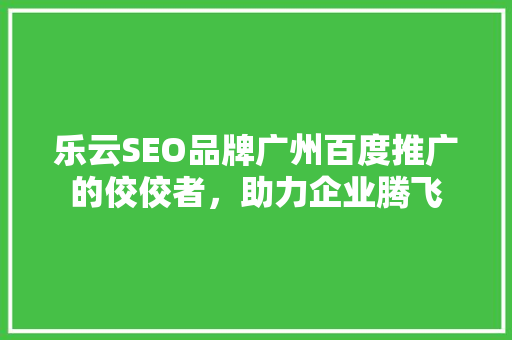 乐云SEO品牌广州百度推广的佼佼者，助力企业腾飞