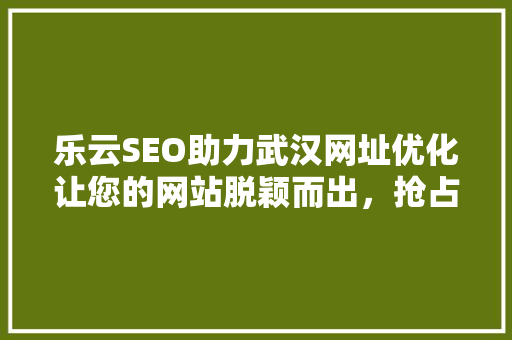 乐云SEO助力武汉网址优化让您的网站脱颖而出，抢占市场先机