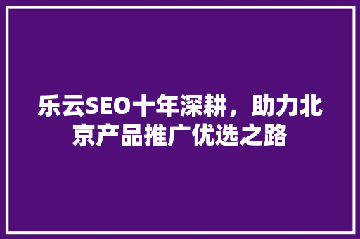 乐云SEO十年深耕，助力北京产品推广优选之路