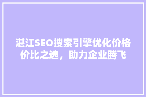 湛江SEO搜索引擎优化价格价比之选，助力企业腾飞