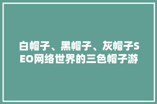 白帽子、黑帽子、灰帽子SEO网络世界的三色帽子游戏