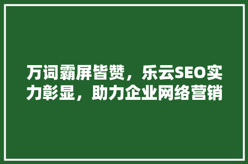 万词霸屏皆赞，乐云SEO实力彰显，助力企业网络营销新高度
