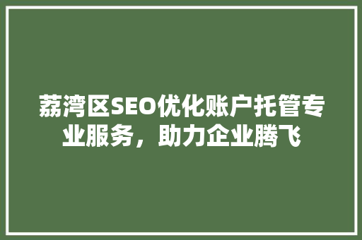 荔湾区SEO优化账户托管专业服务，助力企业腾飞