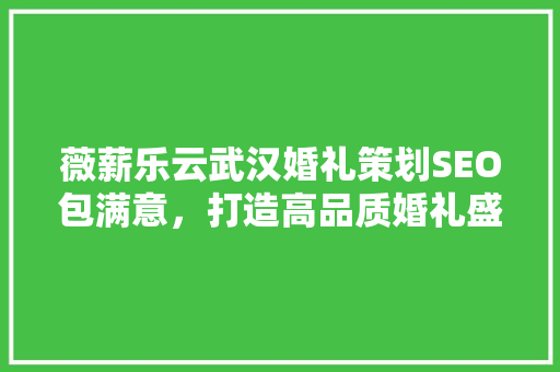 薇薪乐云武汉婚礼策划SEO包满意，打造高品质婚礼盛宴