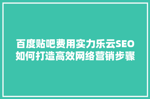 百度贴吧费用实力乐云SEO如何打造高效网络营销步骤