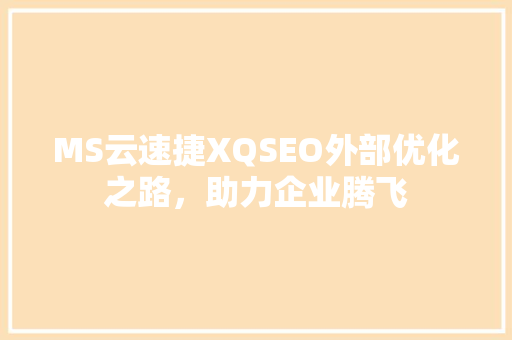 MS云速捷XQSEO外部优化之路，助力企业腾飞
