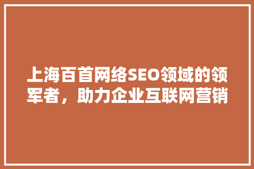 上海百首网络SEO领域的领军者，助力企业互联网营销新篇章