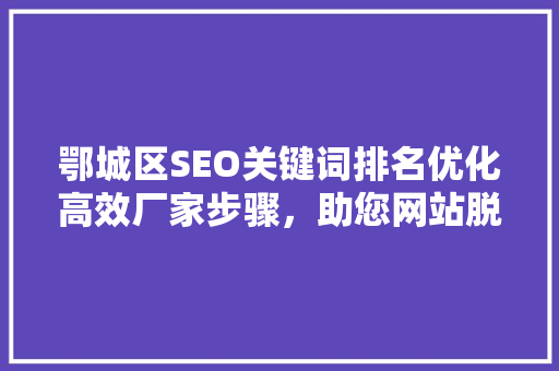 鄂城区SEO关键词排名优化高效厂家步骤，助您网站脱颖而出