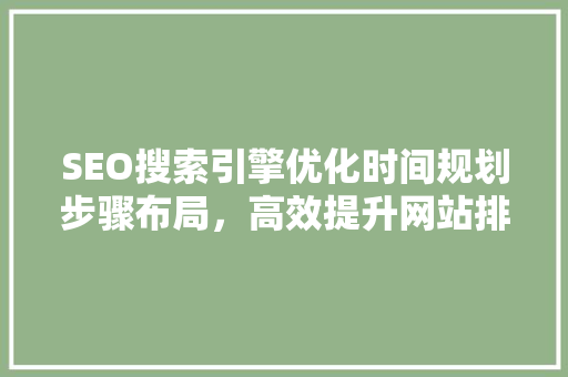SEO搜索引擎优化时间规划步骤布局，高效提升网站排名