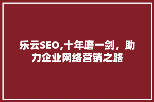 乐云SEO,十年磨一剑，助力企业网络营销之路