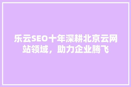 乐云SEO十年深耕北京云网站领域，助力企业腾飞