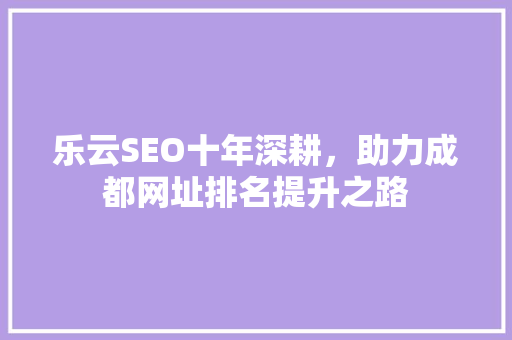乐云SEO十年深耕，助力成都网址排名提升之路