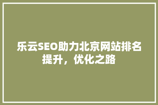 乐云SEO助力北京网站排名提升，优化之路