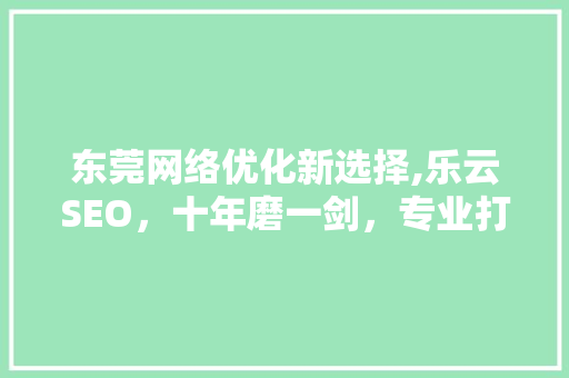 东莞网络优化新选择,乐云SEO，十年磨一剑，专业打造卓越网络营销