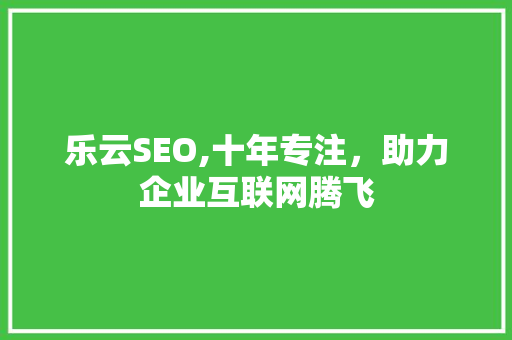 乐云SEO,十年专注，助力企业互联网腾飞