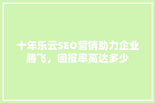 十年乐云SEO营销助力企业腾飞，回报率高达多少