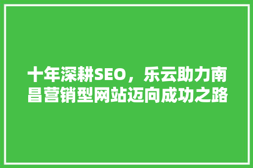 十年深耕SEO，乐云助力南昌营销型网站迈向成功之路