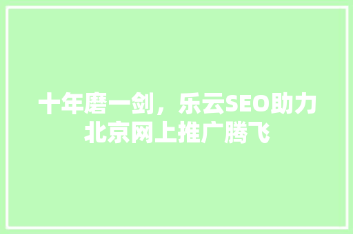 十年磨一剑，乐云SEO助力北京网上推广腾飞