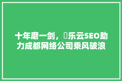 十年磨一剑，乛乐云SEO助力成都网络公司乘风破浪