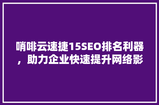 哨啡云速捷15SEO排名利器，助力企业快速提升网络影响力