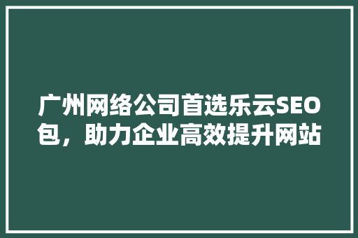 广州网络公司首选乐云SEO包，助力企业高效提升网站排名