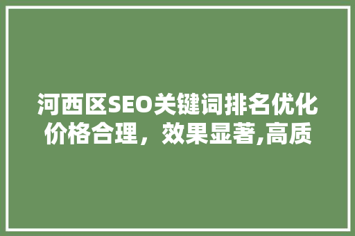 河西区SEO关键词排名优化价格合理，效果显著,高质量SEO服务之路