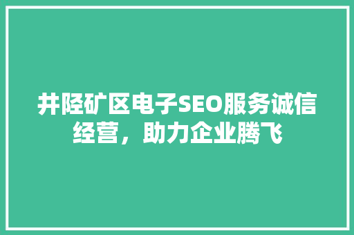 井陉矿区电子SEO服务诚信经营，助力企业腾飞