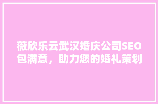 薇欣乐云武汉婚庆公司SEO包满意，助力您的婚礼策划脱颖而出