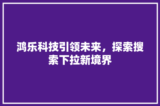 鸿乐科技引领未来，探索搜索下拉新境界