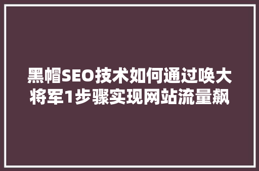 黑帽SEO技术如何通过唤大将军1步骤实现网站流量飙升