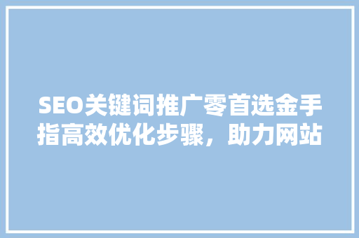 SEO关键词推广零首选金手指高效优化步骤，助力网站排名提升