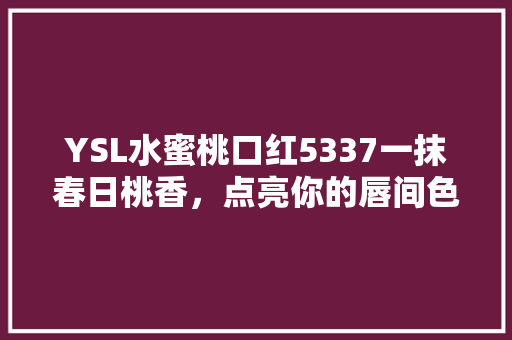 YSL水蜜桃口红5337一抹春日桃香，点亮你的唇间色彩